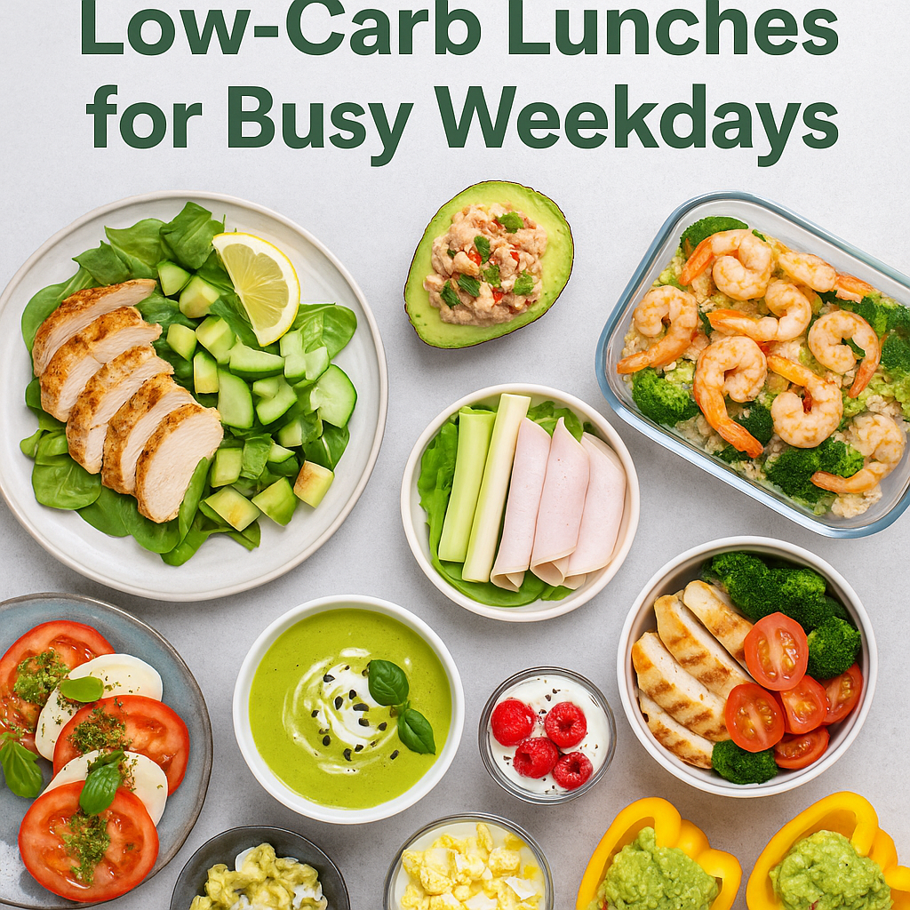 Low-carb lunches arranged in containers - 10 easy low-carb lunch ideas