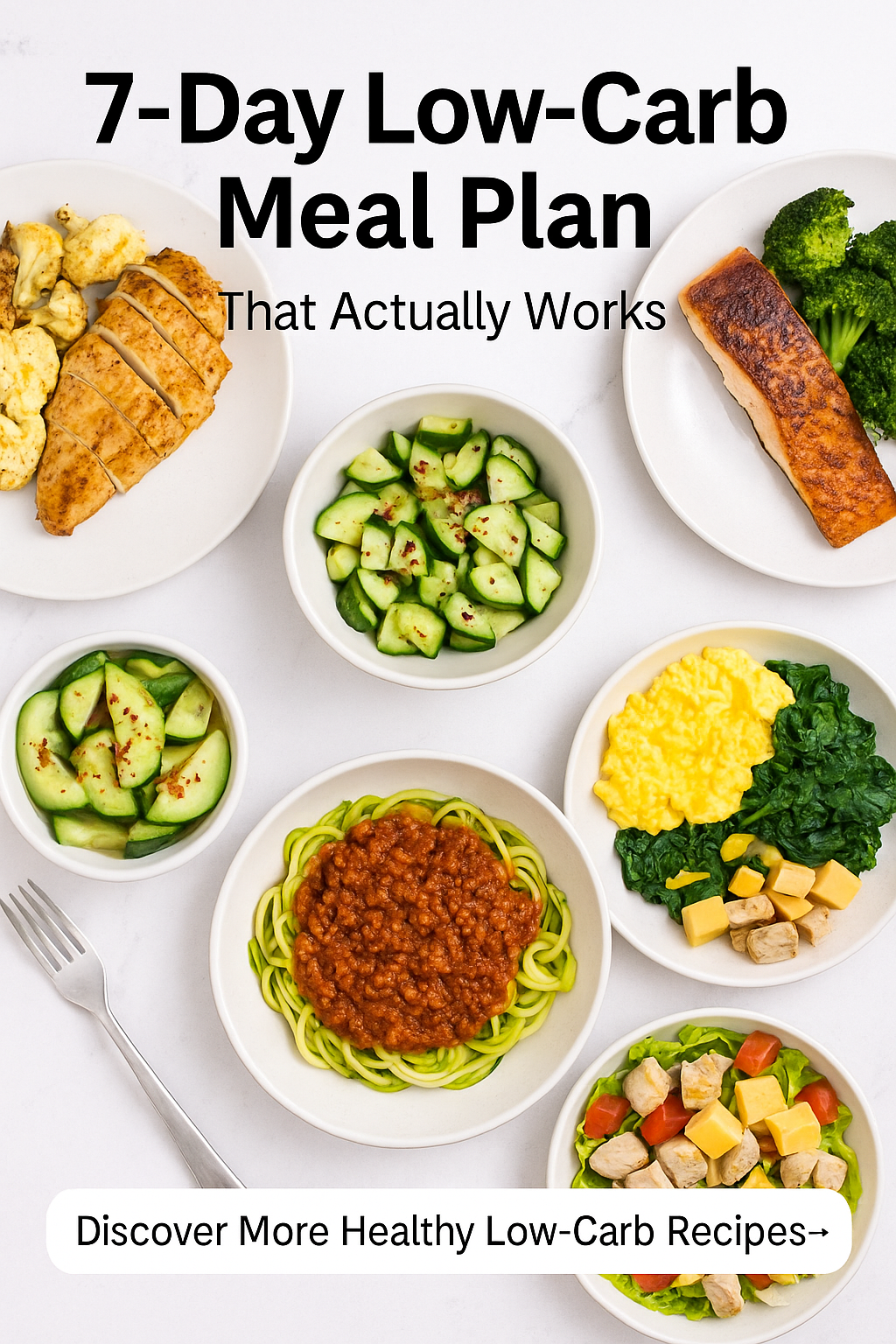 7-day low-carb meal plan visual guide - healthy meals for each day