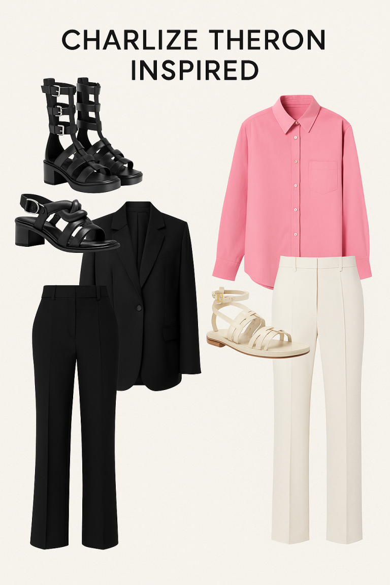 Charlize Theron spotted in NYC wearing a modern summer outfit with Bottega Veneta sandals and a chain micro-mini skirt.