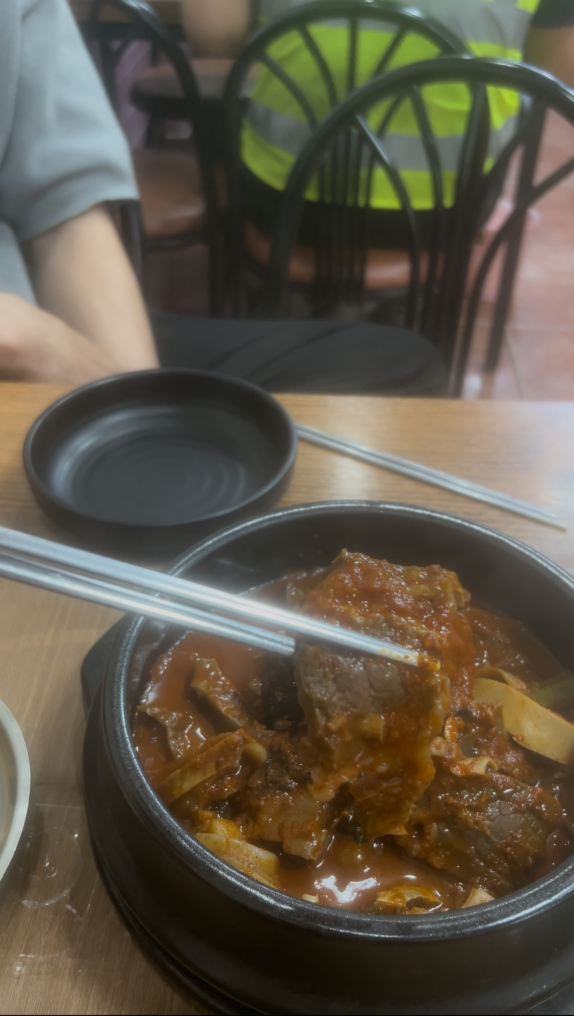 A close-up of the spicy beef lung dish.