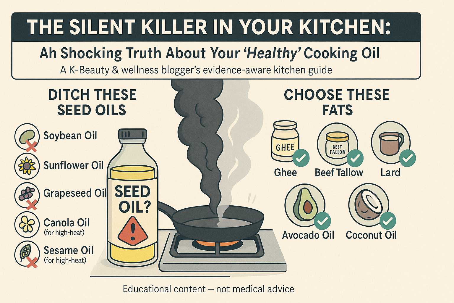 A variety of healthy and unhealthy cooking oils displayed on a kitchen counter